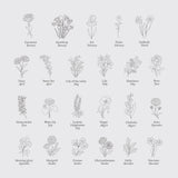 Personalised Birth Flower Return Address Stamp