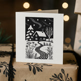 Winter Cottage Rubber Stamp