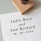 Wedding Stamp with Bride & Groom's names and date