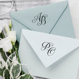 Personalised wedding monogram rubber stamp featuring couple’s initials