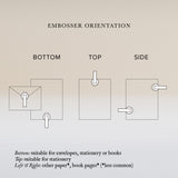 Example of how to use the embosser with top, bottom, or side orientation