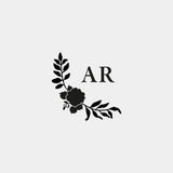 Initials Wedding Stamp, Monogram Floral Stamp, Wedding Envelope Stamp, Wreath Wedding Stamp, Wildflower Wedding Stamp, Floral Wedding