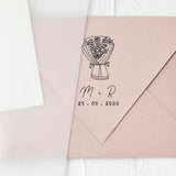 Custom Flower Bouquet Stamp, Wedding Bouquet Stamp, Wedding Flowers Stamp