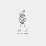 Custom Flower Bouquet Stamp, Wedding Bouquet Stamp, Wedding Flowers Stamp