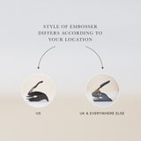 Style of embosser differs according to your location