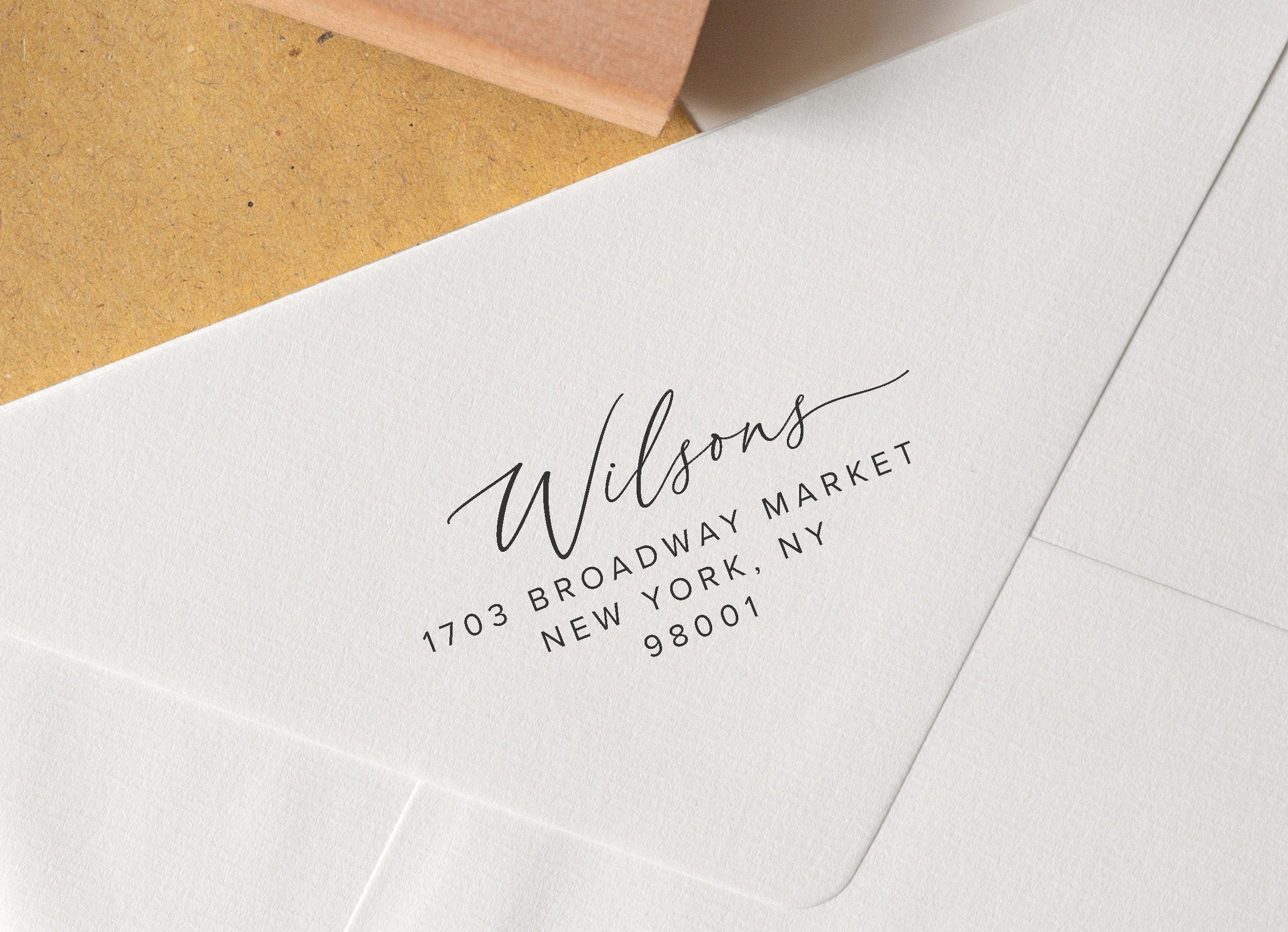 Calligraphy Address Stamp About You Stationery