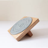 Our large stamp is available in sizes of 10, 13, 15, 18, and 20 cm made in solid wood and rubber