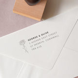Personalised Birth Flower Return Address Stamp