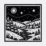 Winter Landscape Stamp