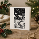 Winter Cottage Rubber Stamp