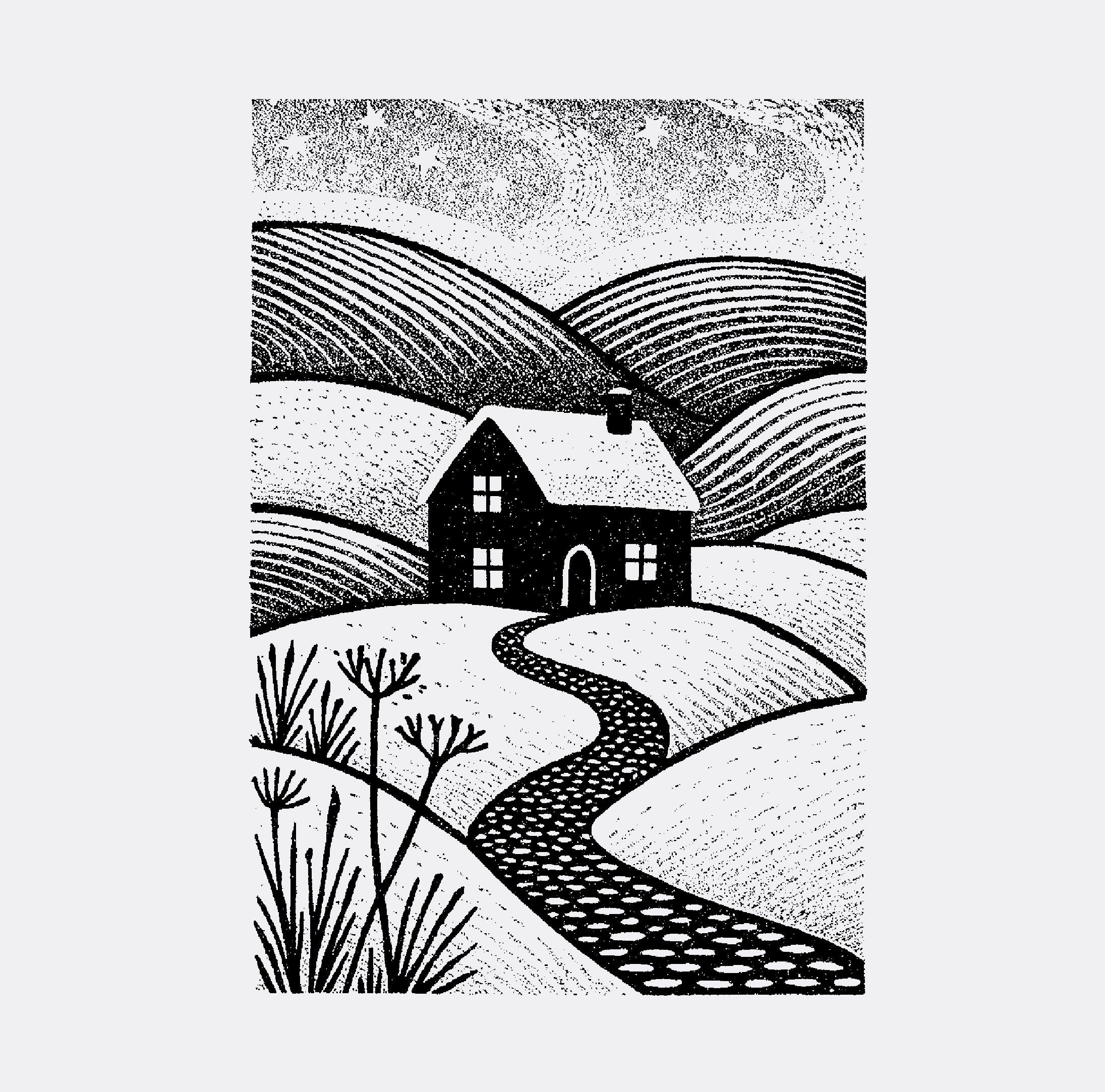 Cosy Cottage Rubber Stamp