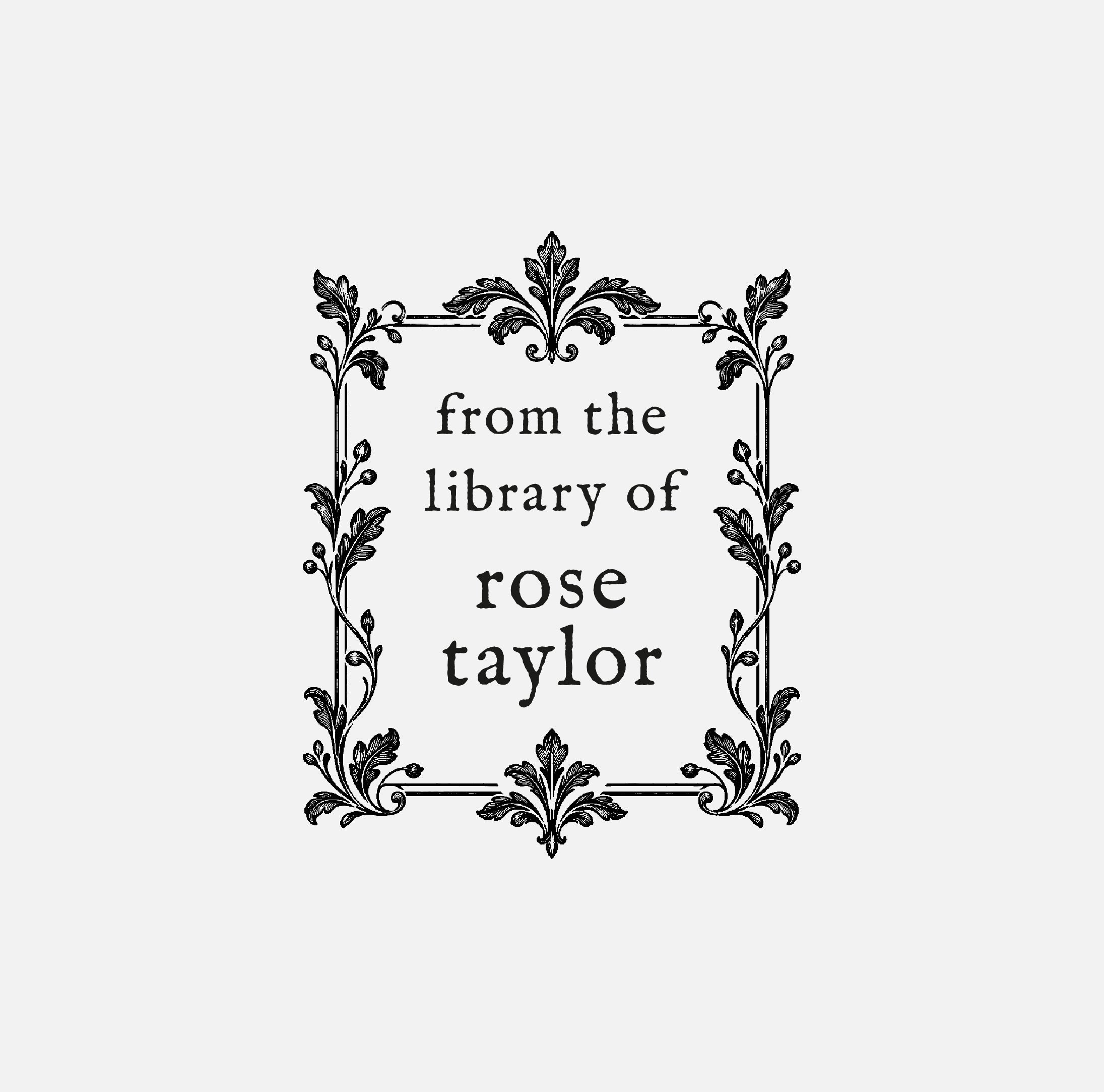 Floral Frame Library Stamp