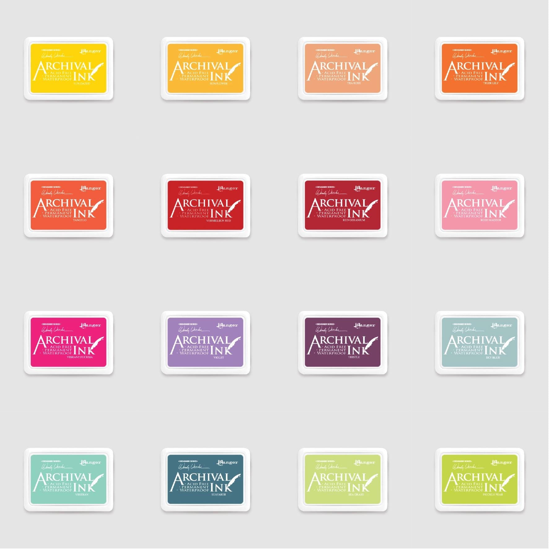 Ranger Archival Ink pad 2 x 3 inches, Waterproof Ink Pad, 48 Colors Available