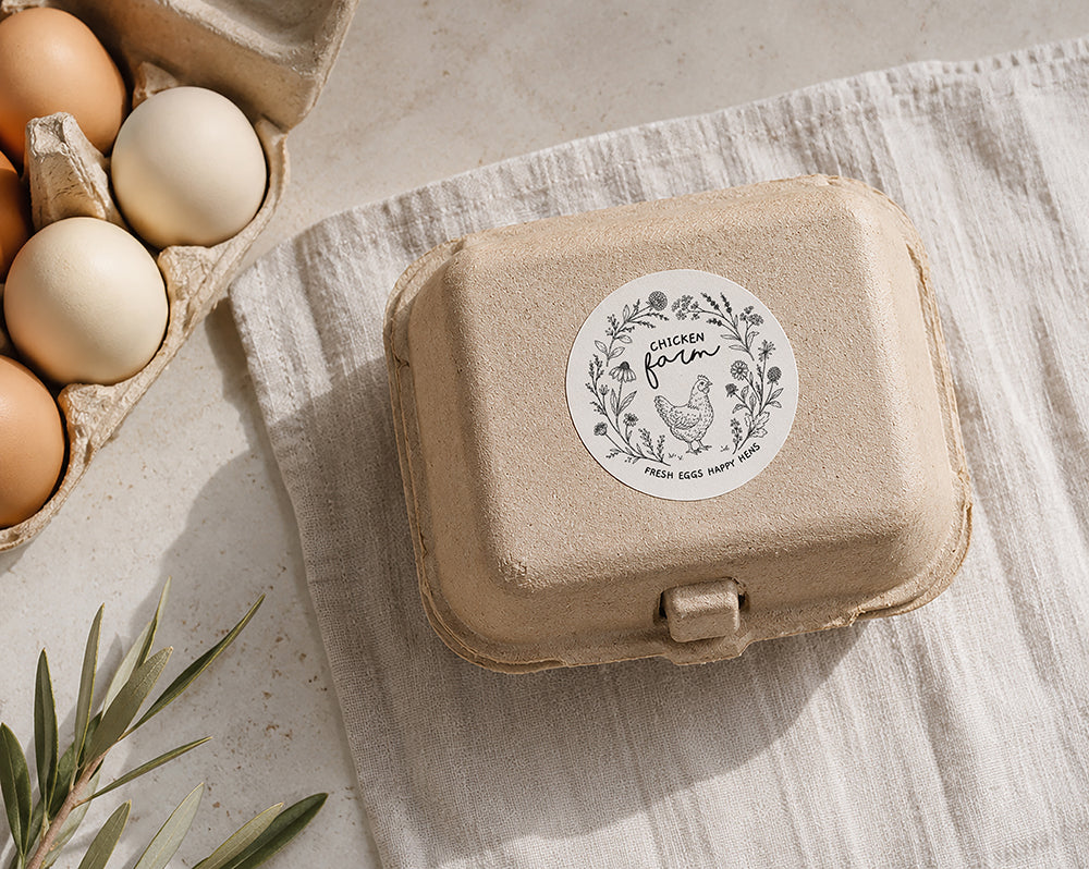 Custom Egg Carton Rubber Stamp for Chicken Farm