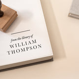 Personalised from the library of stamp with name in bold serif text