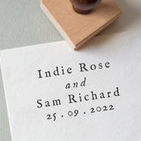 Classic wedding Stamp with Bride & Groom's names and date
