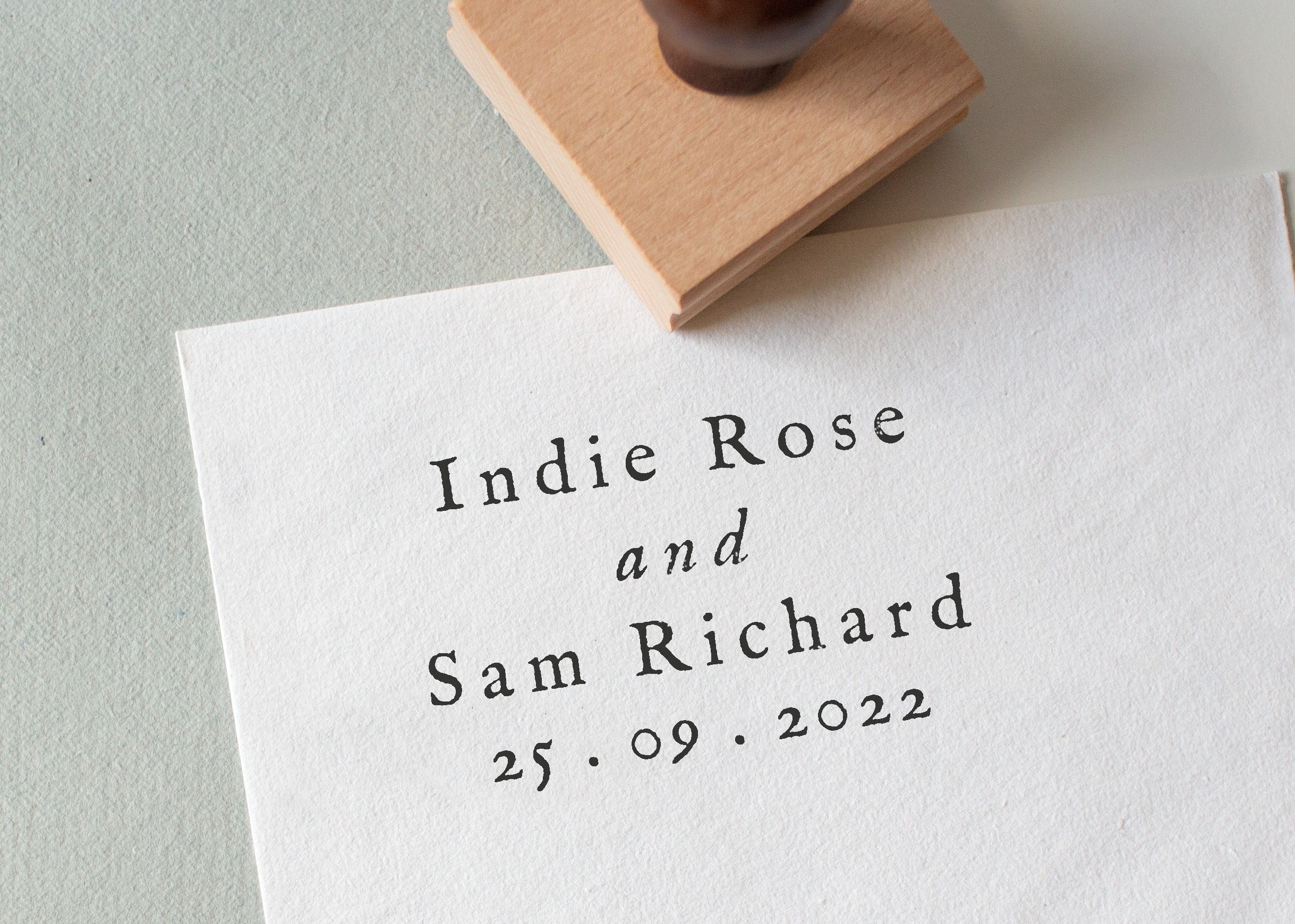 Classic wedding Stamp with Bride & Groom's names and date