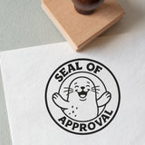 rubber stamp featuring an illustration of a seal with the wording 'seal of approval' to use in classroom