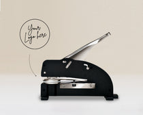 personalised long reach embosser showing a raised impression onto paper