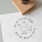 Farm Fresh Eggs Rubber Stamp, Chicken Logo, egg box stamp