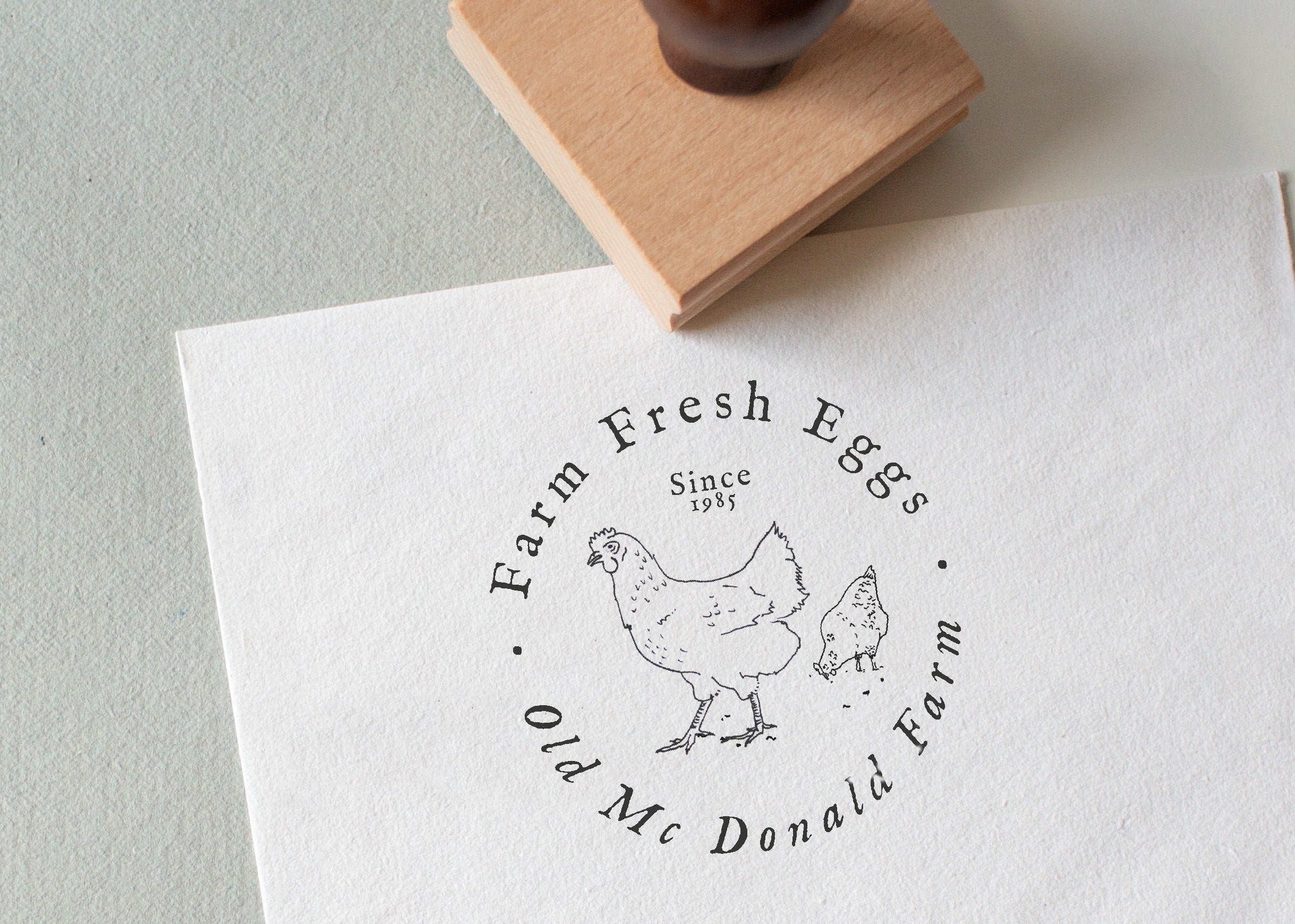 Farm Fresh Eggs Rubber Stamp, Chicken Logo, egg box stamp