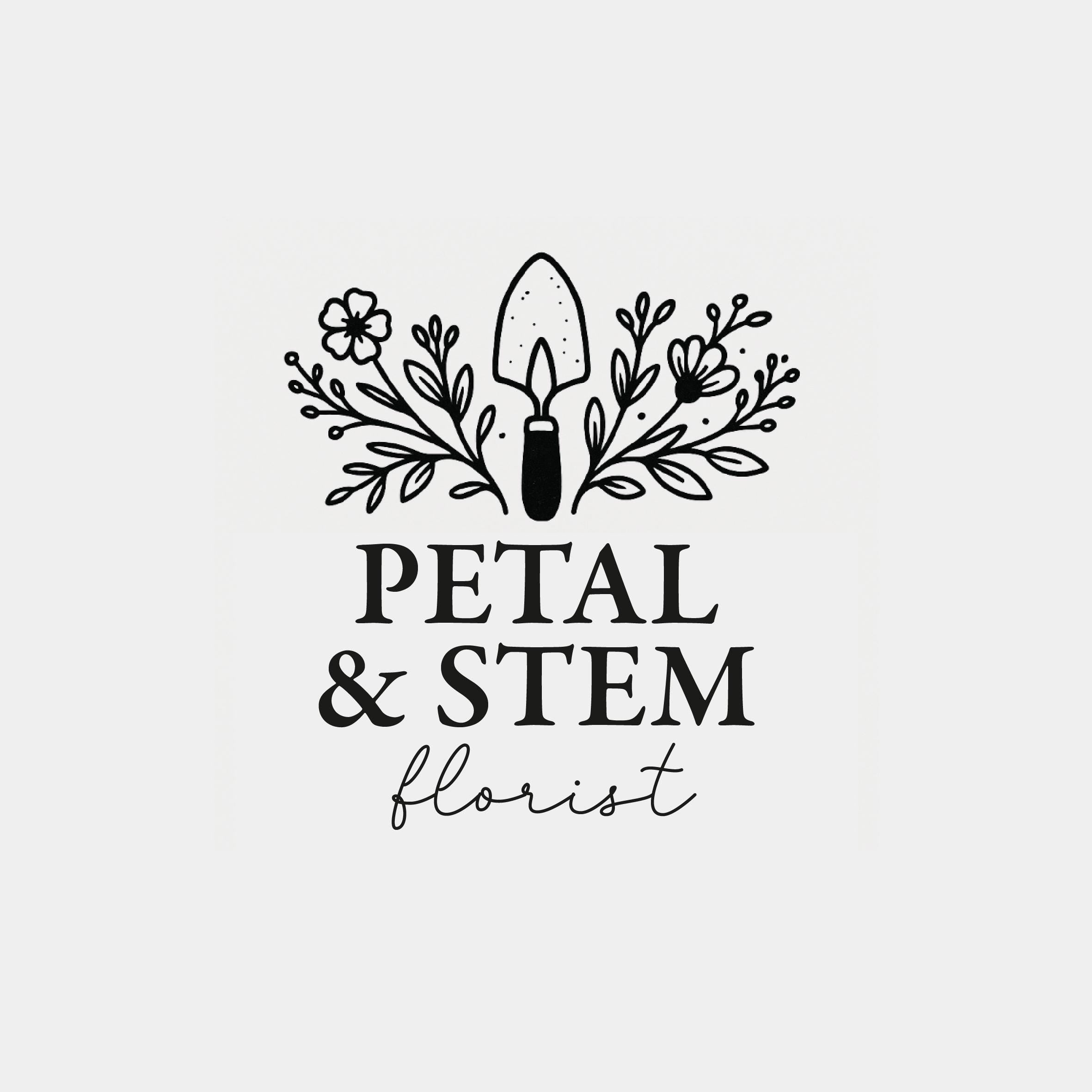 Floral Logo Rubber Stamp for Gardeners & Flower Shops