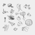 Rustic Seed Packet Rubber Stamp - Vegetable Garden Illustration