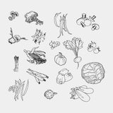 Rustic Seed Packet Rubber Stamp - Vegetable Garden Illustration