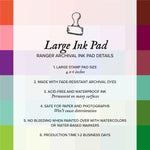 Large Ranger Archival Ink pad 4 x 6 inches, Waterproof Ink Pad, 8 Colors Available