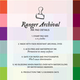 Ranger Archival Ink pad 2 x 3 inches, Waterproof Ink Pad, 48 Colors Available