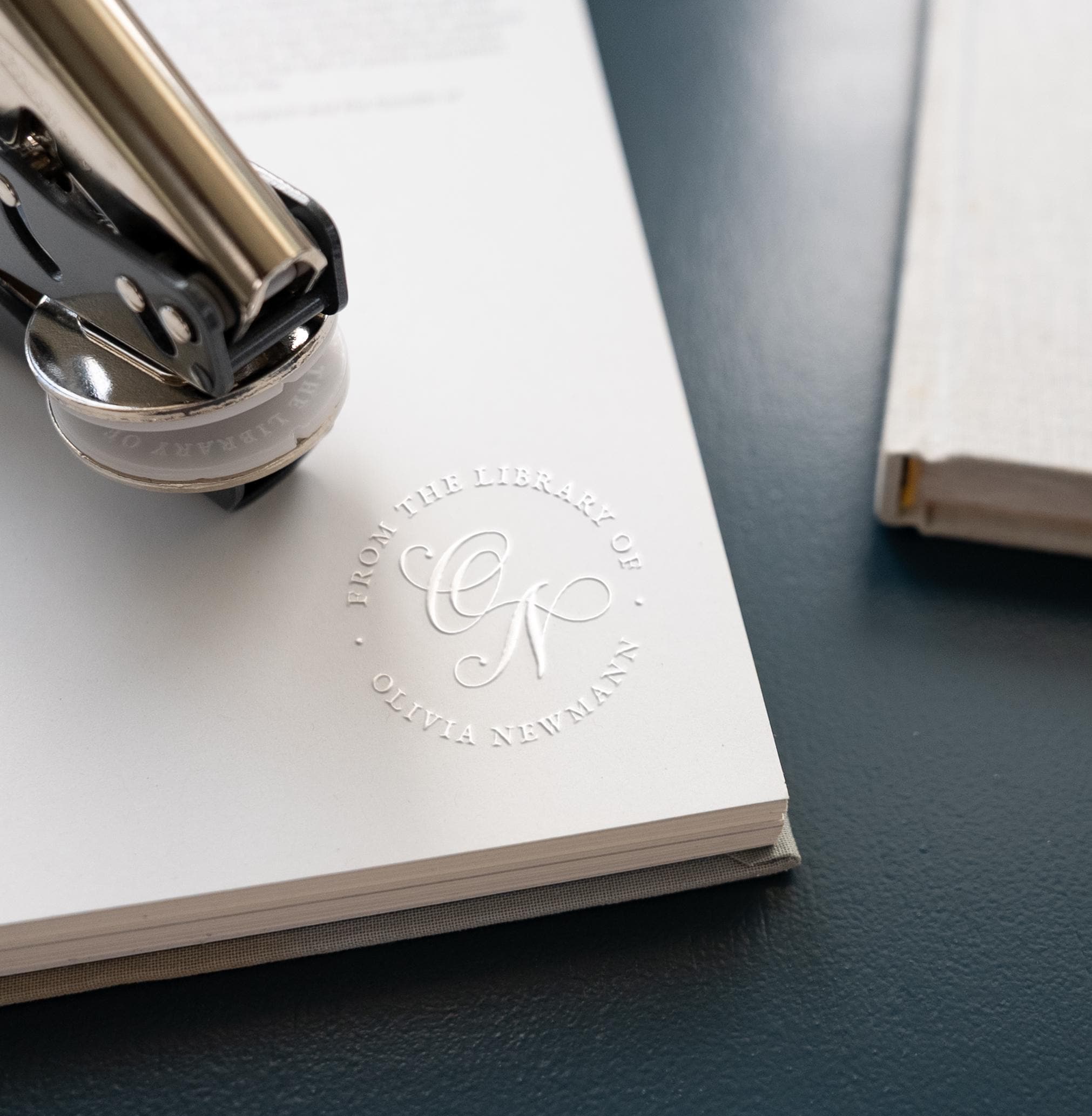 Monogram Book Embosser Personalized