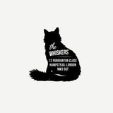 Black Cat Address Stamp, Self-Inking or Wooden Rubber Stamp
