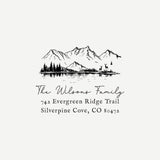 Mountain Lake Address Stamp