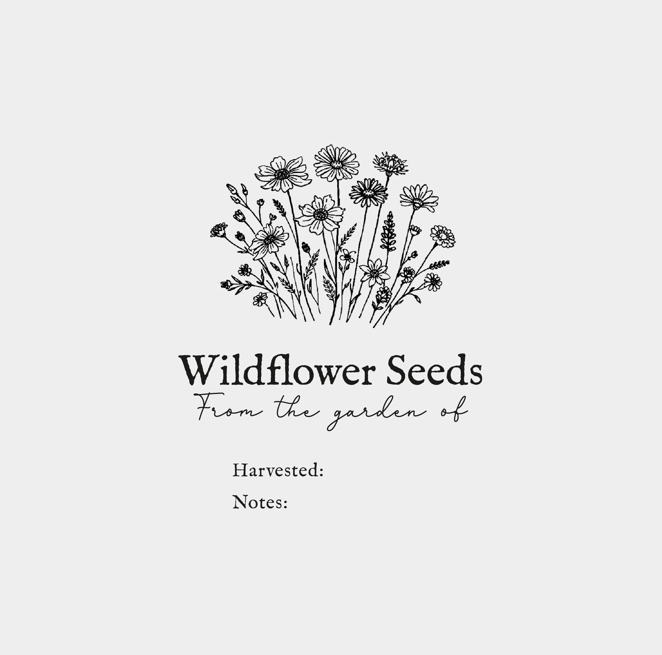 Custom Seed Packet Rubber Stamp, Wildflower Seed Envelope Stamp