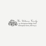Farm Address Stamp with Tractor, Self-Inking or Wood Stamp