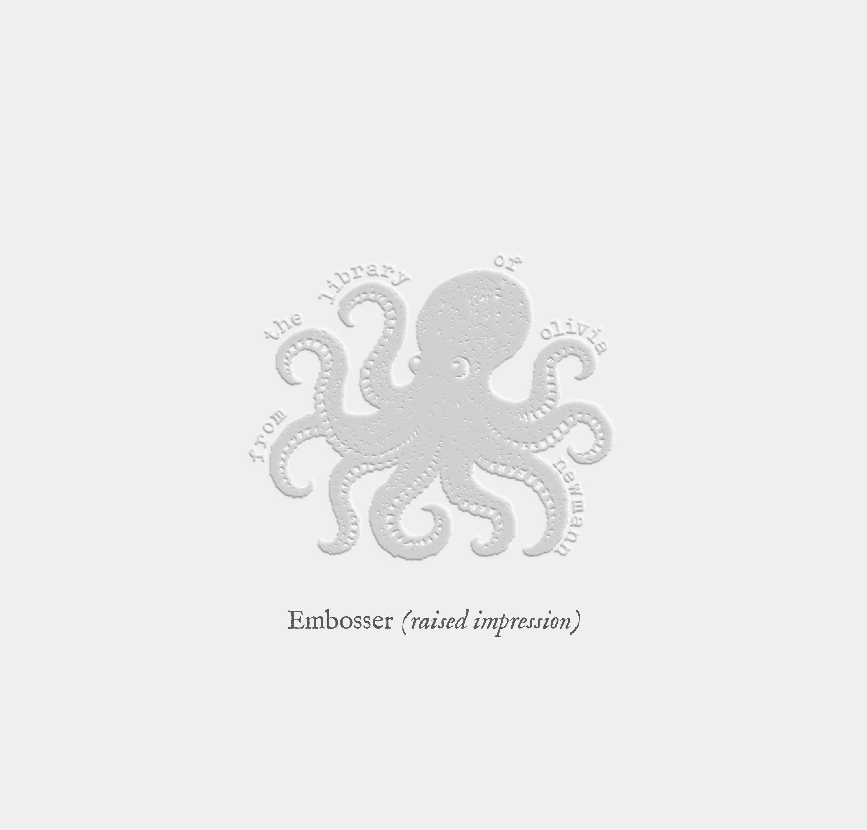 Octopus Book Stamp, Personalized Book Lover Gift
