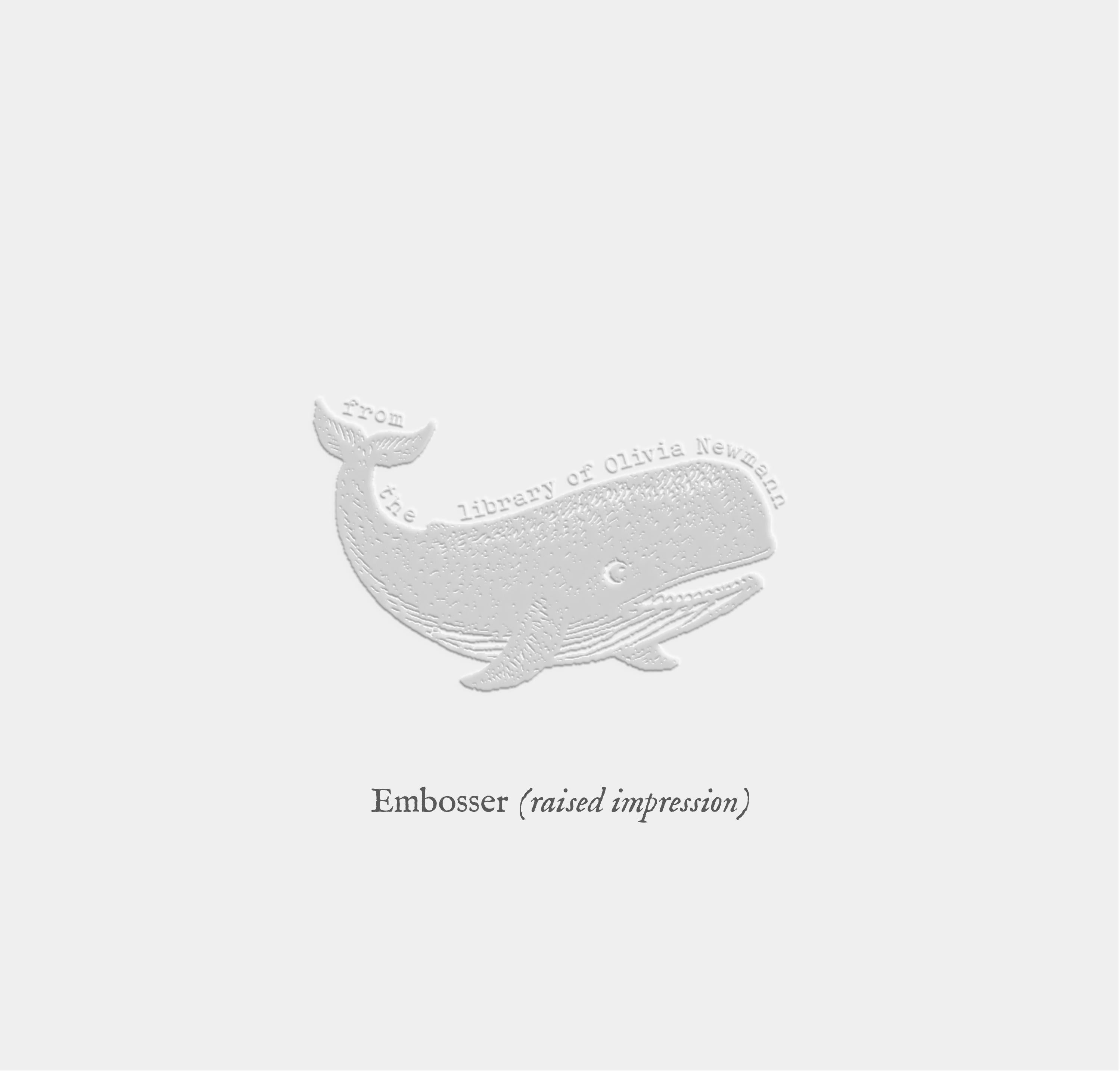 Whale Book Stamp, Ocean Custom Ex Libris