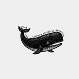 Whale Book Stamp, Ocean Custom Ex Libris
