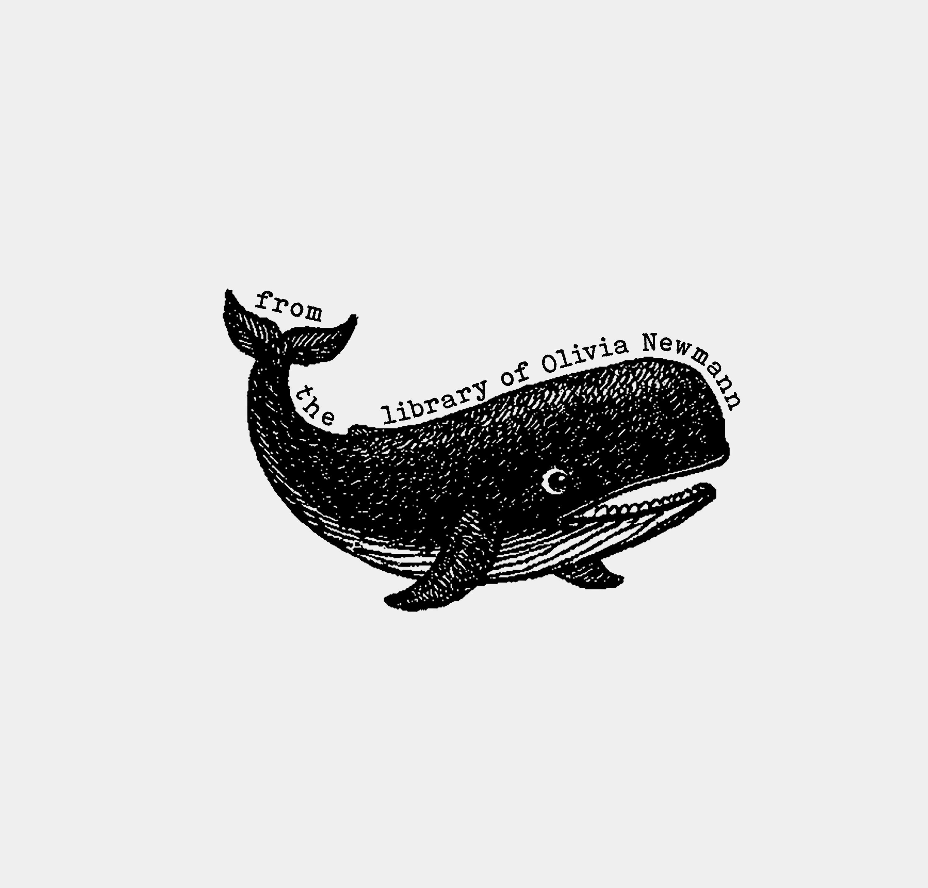 Whale Book Stamp, Ocean Custom Ex Libris