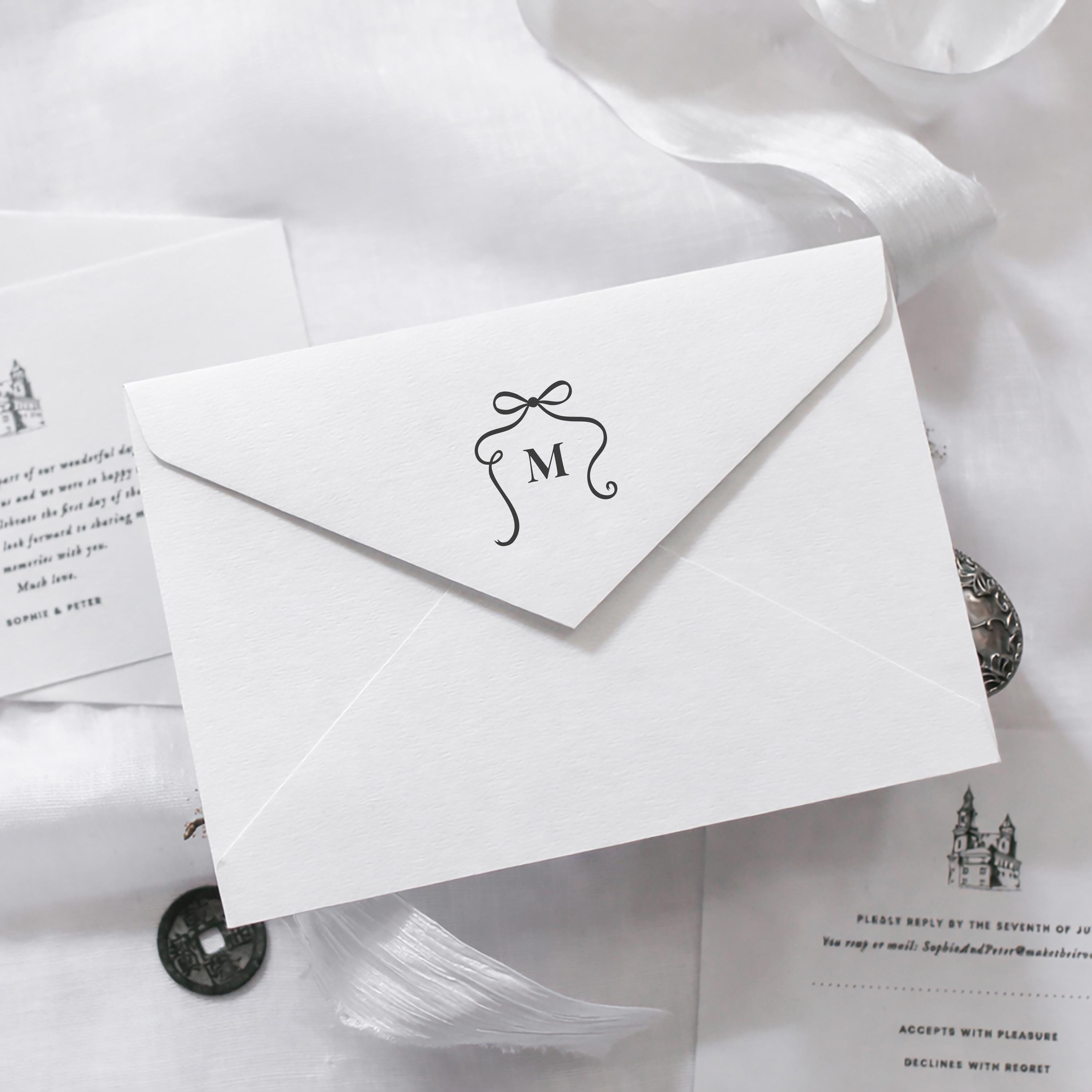 Custom Wedding Monogram Stamp, Initials invitation stamp