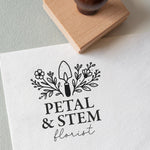 Floral Logo Rubber Stamp for Gardeners & Flower Shops