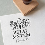 Floral Logo Rubber Stamp for Gardeners & Flower Shops