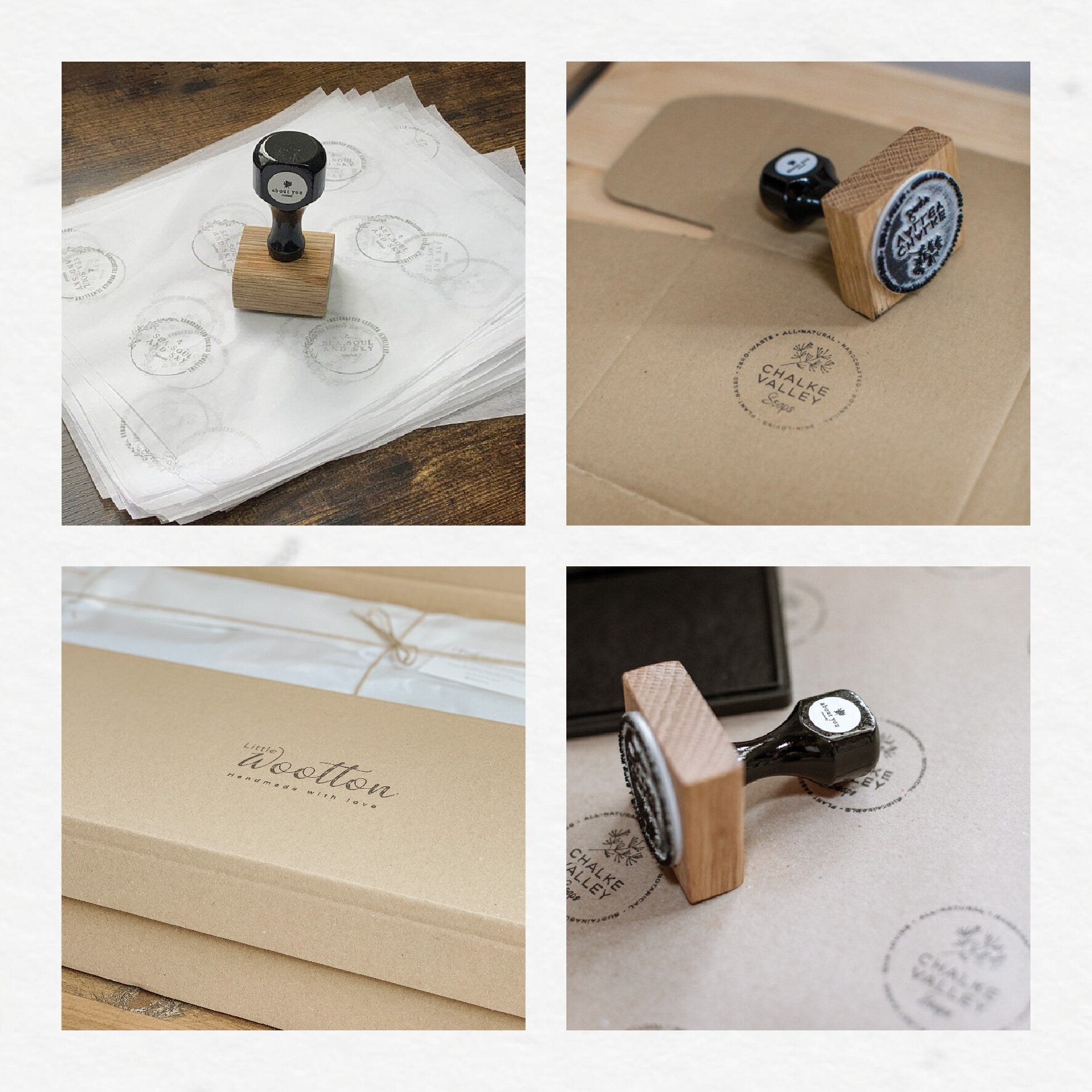 Our personalized stamp with your logo can be used to customize paper, boxes, packaging, and elevate your branding.