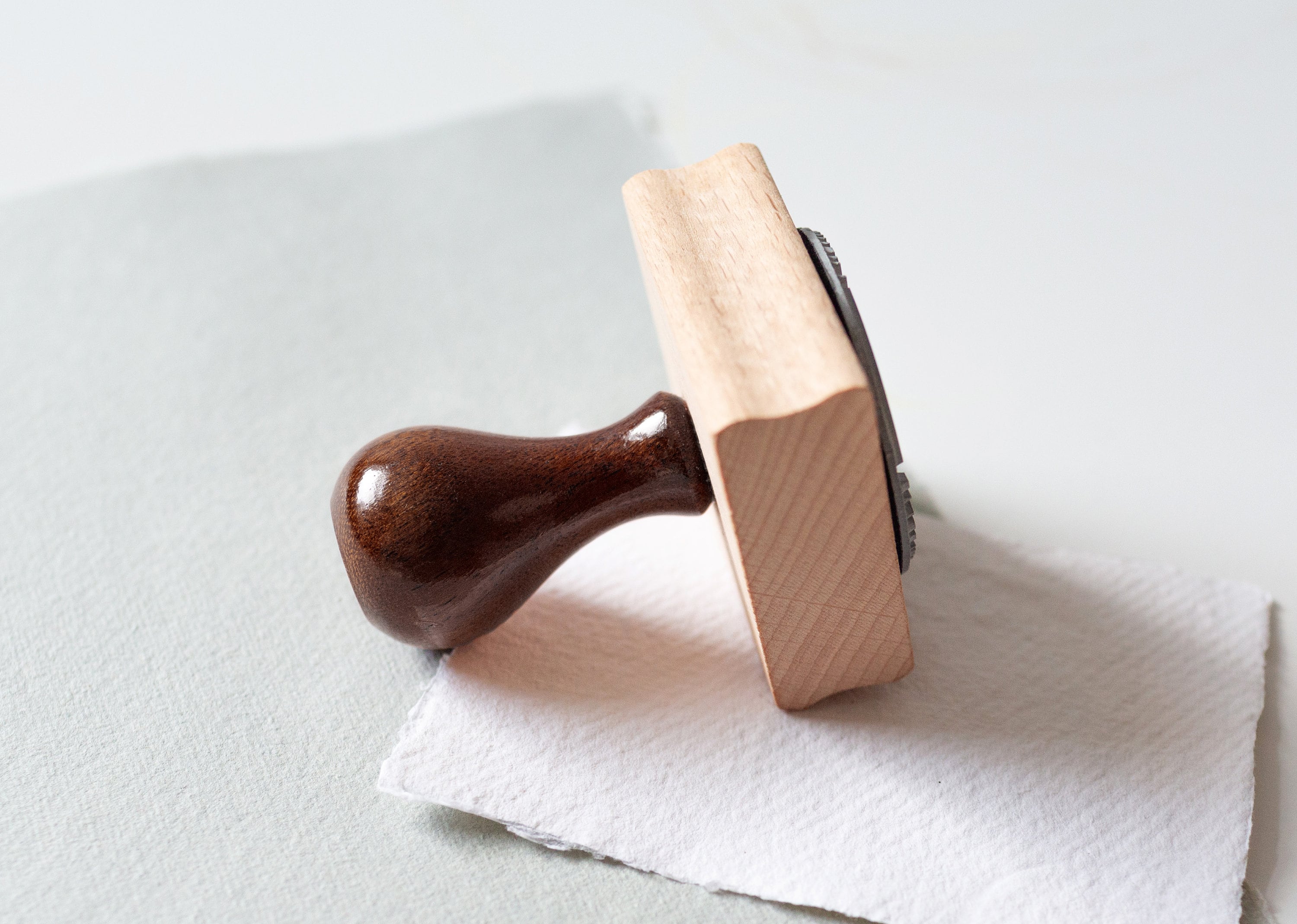 Wooden Rubber Stamp close up 