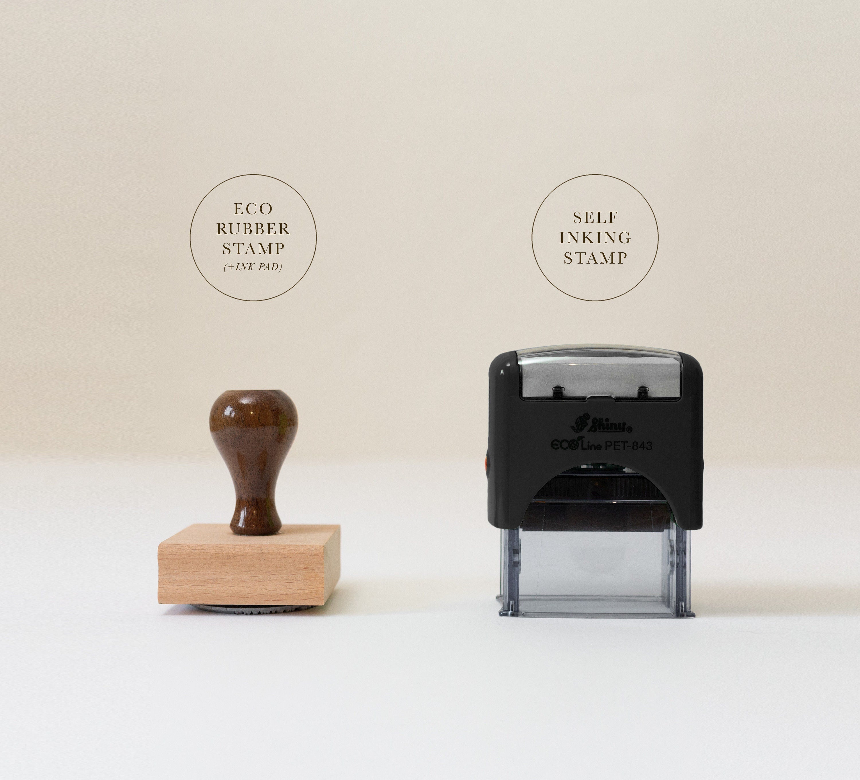 You can choose between our classic stamp or the self-inking address stamp