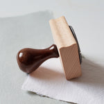 Our wedding stamp is made of solid wood and eco reclaimed oak