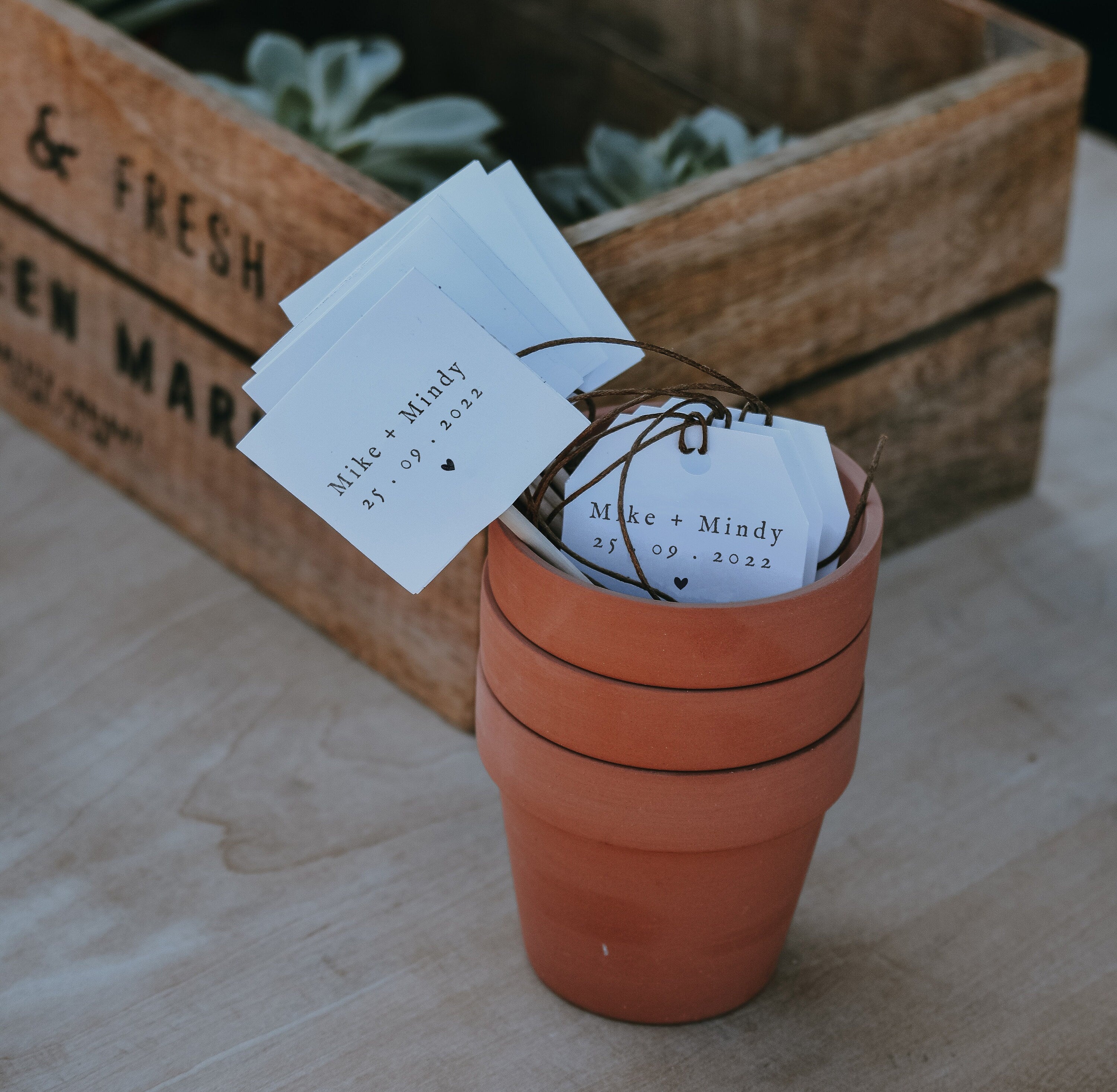 Traditional Wedding Stamp with Bride & Groom's names and date - About You Stationery 