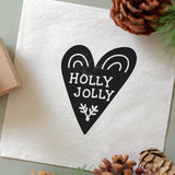 Christmas Heart Rubber Stamp