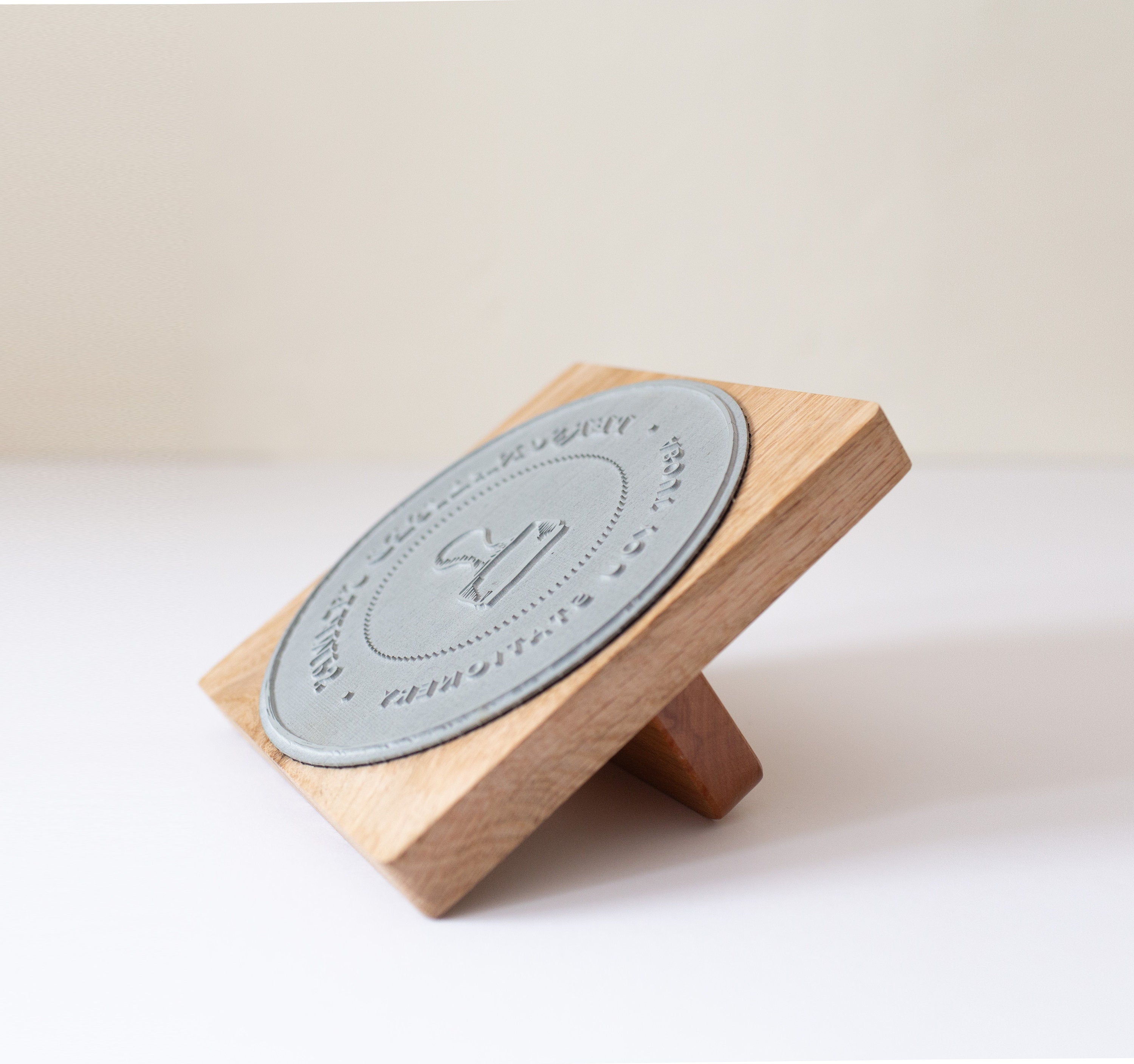Our large stamp is available in sizes of 10, 13, 15, 18, and 20 cm made in solid wood and rubber