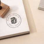 Personalised library stamp with custom name for book lovers and librarians